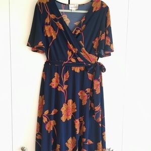 NWOT Beautiful fit & flare faux wrap dress